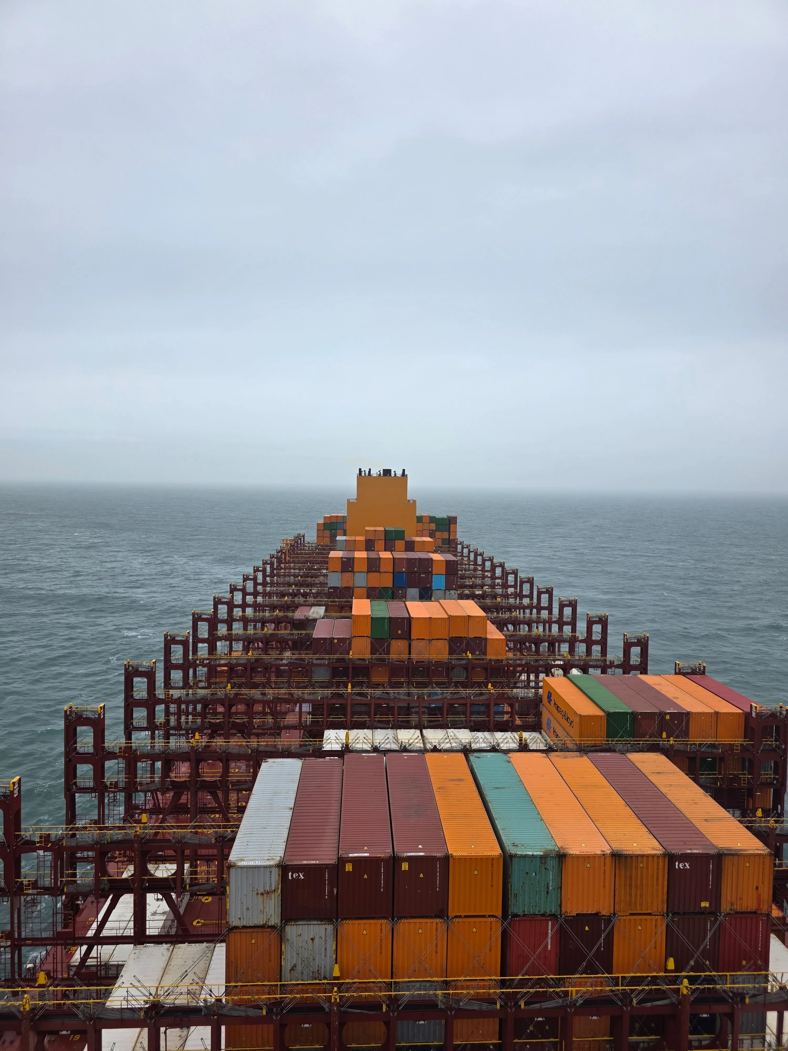 Container vessel at sea